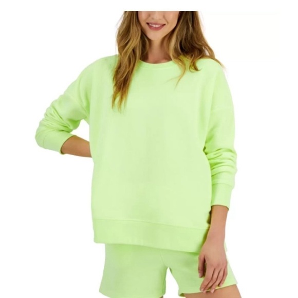 ID Ideology Women s Fleece Sweatshirt  sweater pullover Green Size Small barbell - Picture 1 of 8